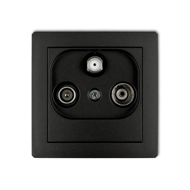 DECO Mechanizm gniazda abonenckiego RTV-SAT końcowego 1,5dB czarny mat