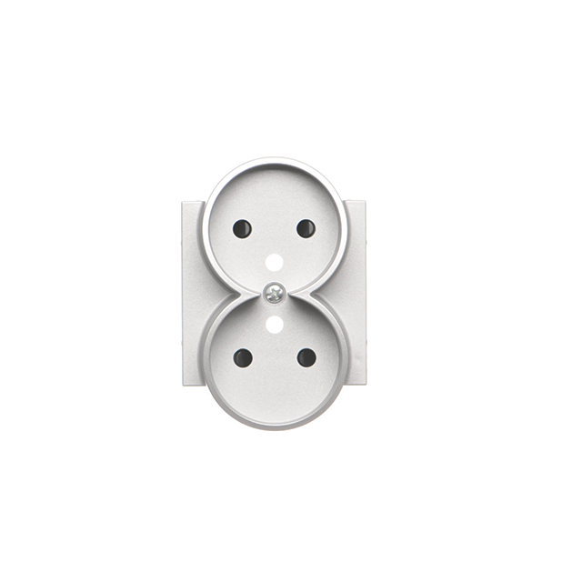 Simon 55 Pokrywa gniazda wtyczkowego podwójnego do: SGZ2CM Aluminium mat TGZ2MZP/143 KONTAKT