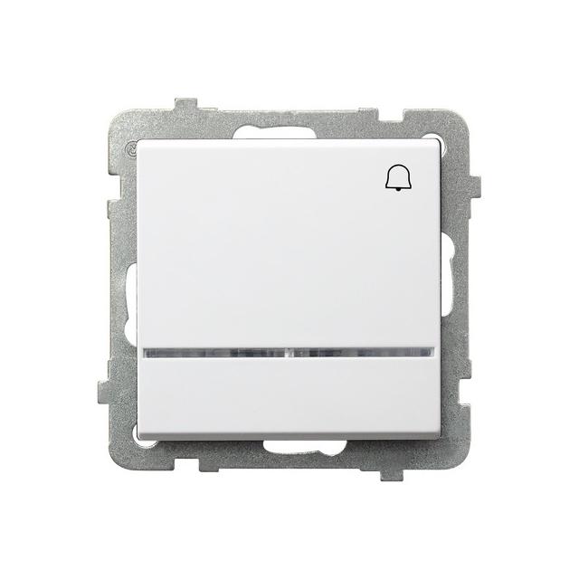 SONATA Łącznik zwierny  dzwonek  z podświetleniem pomarańczowym - kolor biały