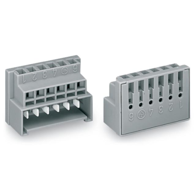 wtyk rozgałęźny 6-polowy 1,5 mm2 5 L, 1 x PE szare /50szt./ WAGO