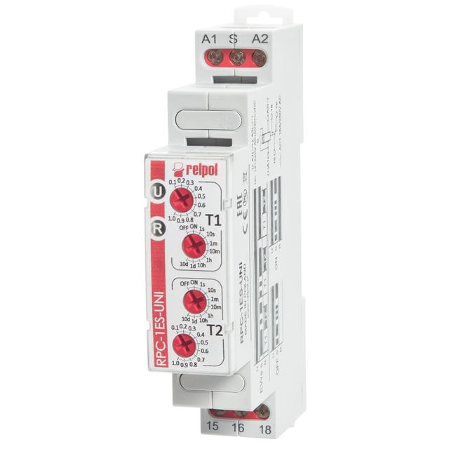 Przekaźnik czasowy RPC-1EA-UNI 1P 12...240V AC/DC 16A / 250V AC RELPOL