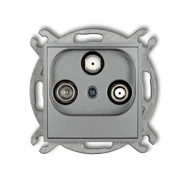 ICON Mechanizm gniazda abonenckiego 2 wyjścia SAT + TV srebrny metalik