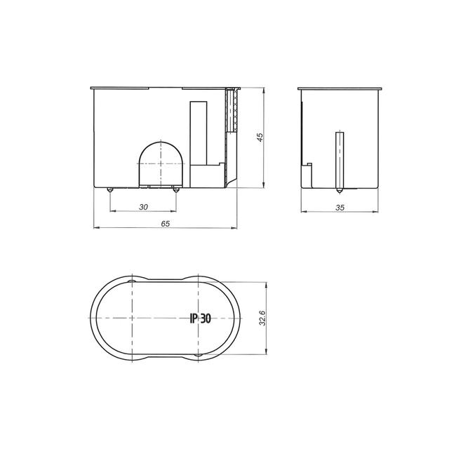 Z2x32 ,  Puszka podtynkowa - kinkietowa O 2 x 32mm, niebieski