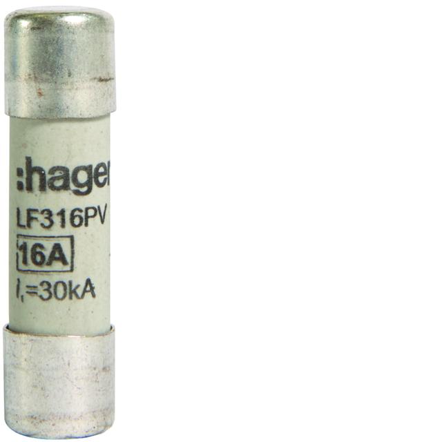 Wkładka bezpiecznikowa cylindryczna CH-10 10x38mm gPV 16A 1000VDC LF316PV HAGER