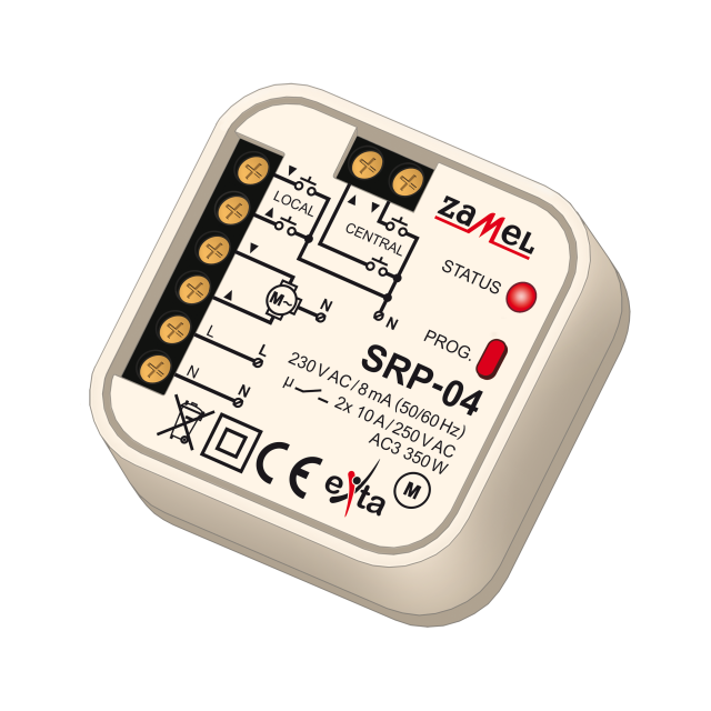 STEROWNIK ROLET UNIWERSALNY DOPUSZKOWY PRZEWODOWY TYP: SRP-04