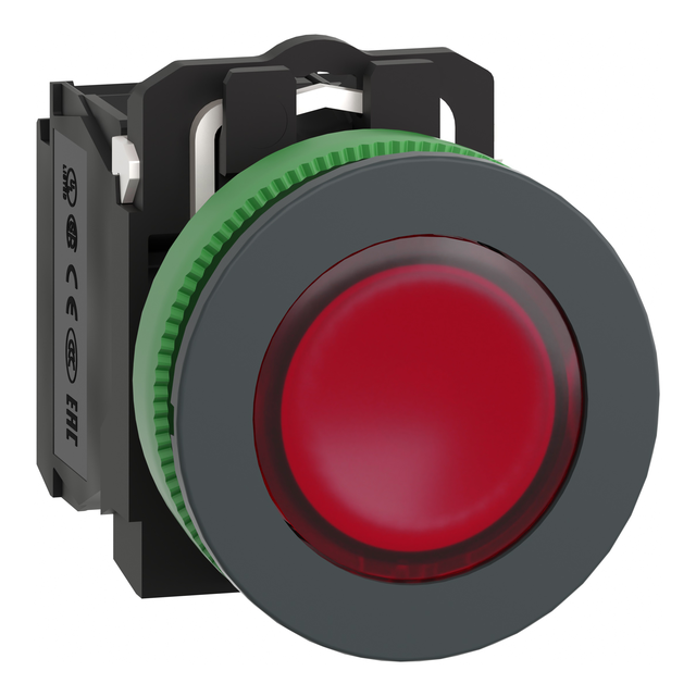 Harmony XB5 Antybakteryjny podświetlany przycisk płaski plastik czerwony fi30 LED 230-240 V XB5FW34M5 Schneider