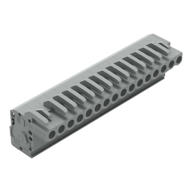 MCS-MIDI Classic gniazdo kątowe 16-bieg. szare raster 5 mm /25szt./ WAGO