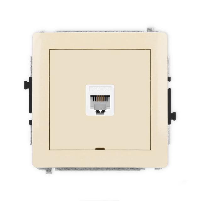 DECO Mechanizm gniazda telefonicznego pojedynczego 1xRJ11, 4-stykowy, beznarzędziowe, bez pola opiso