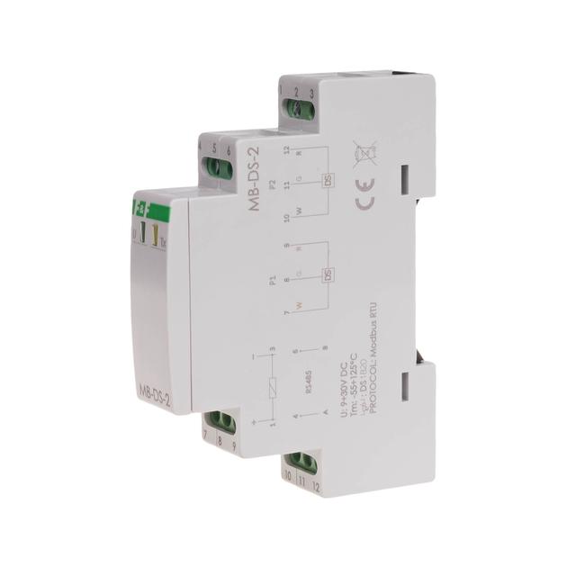 Przetwornik pomiaru temperatury z wyjściem MODBUS RTU dla DS x2 bez sondy MAX-MB-DS-2 F&F
