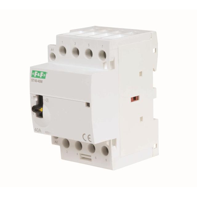 Stycznik modułowy ze sterowaniem ręcznym montaż na szynie 40A styki 4Z ST40-40-M F&F