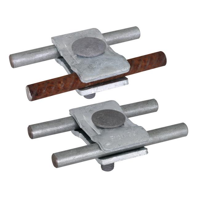 Zacisk równoległy do prętów zbrojenia 6-22 mm/6-22 mm, 1xM10, St/tZn