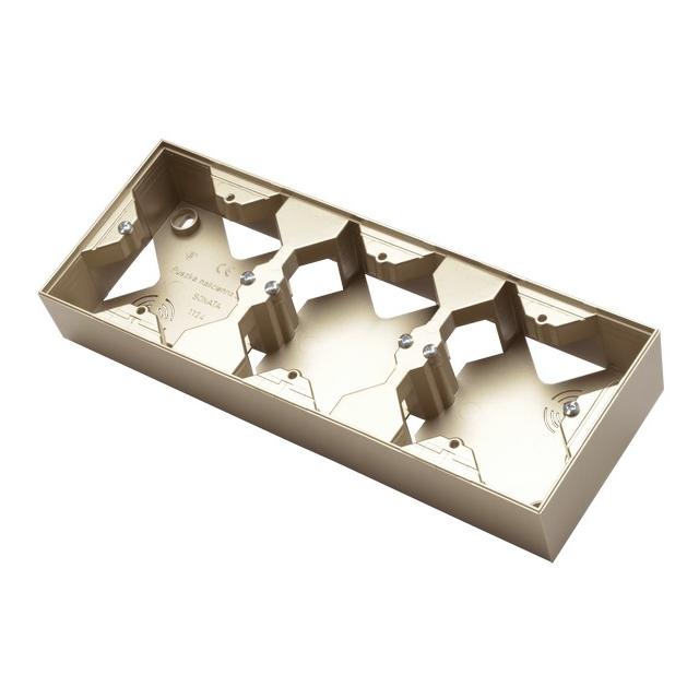 SONATA Puszka instalacyjna potrójna - kolor szampański złoty