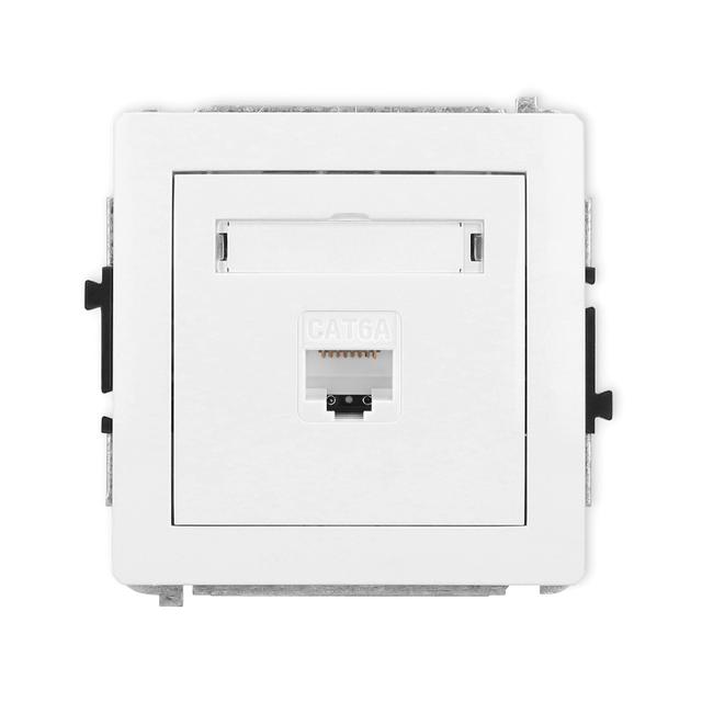 DECO Mechanizm gniazda komputerowego pojedynczego 1xRJ45, kat. 6A, 8-stykowy biały