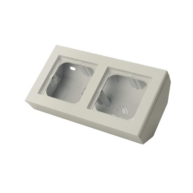 SONATA Puszka narożna podwójna, wyposażona w ramkę - kolor ecru