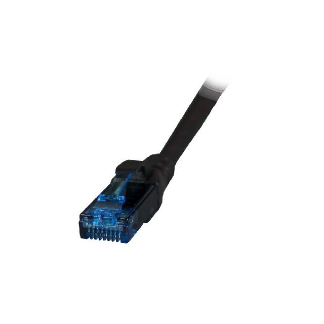 Patchcord RJ45 U/UTP kat. 6A LSZH Premium 500MHz czarny 0,25m