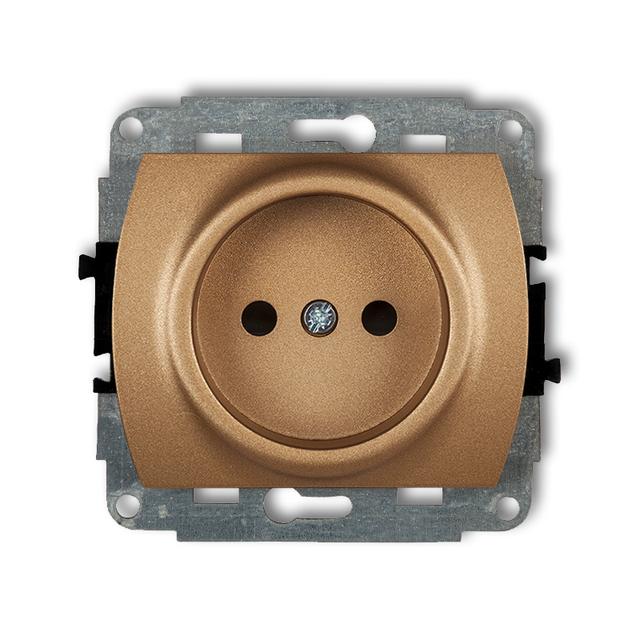 TREND Mechanizm gniazda pojedynczego bez uziemienia 2P (przesłony torów prądowych) złoty metalik