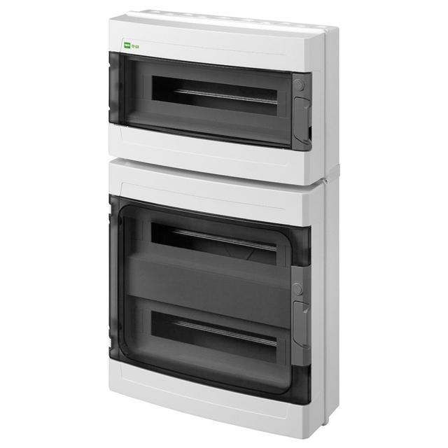 EP-LUX PLUS RN 3/57 (obudowy łączone 19mod+ 38mod) drzwi transparentne (N+PE) IP55