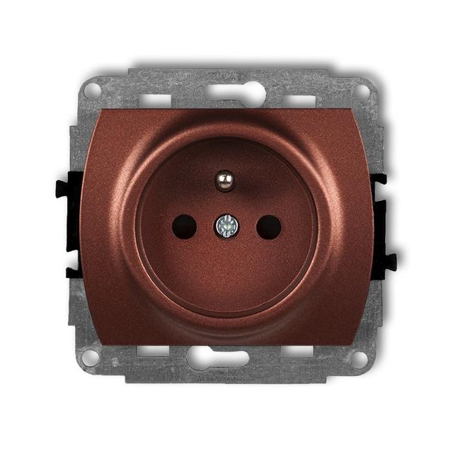 TREND Mechanizm gniazda pojedynczego z uziemieniem 2P+Z (przesłony torów prądowych) brązowy metalik