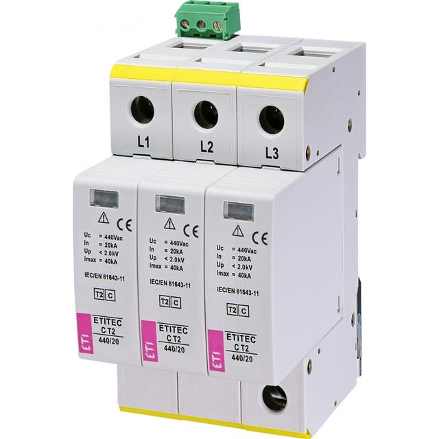 Ogranicznik przepięć T2 (C) TEC C T2 440/20 3+0 RC 002440412 ETI