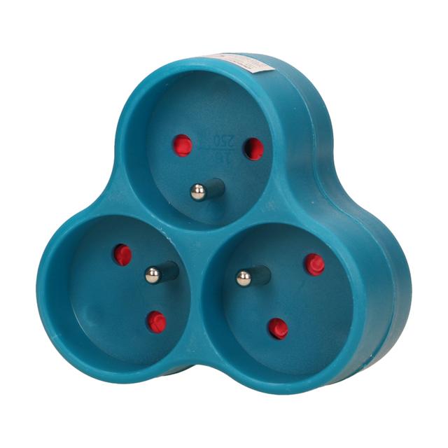 Rozgałęźnik 3x2P+Z turkusowy OR-AE-13134/T ORNO