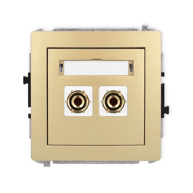 DECO Mechanizm gniazda głośnikowego pojedynczego (typu banan - czerwony i czarny, pozłacany, 4 mm2,