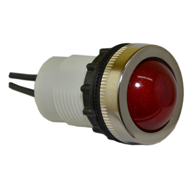 Lampka D22MPB 24V-230V metalowa czerwona