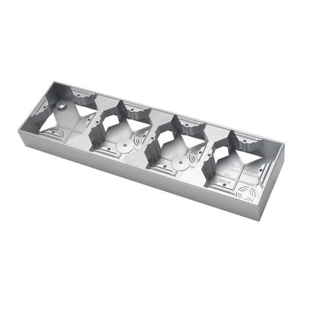 AS Puszka instalacyjna poczwórna - kolor srebro