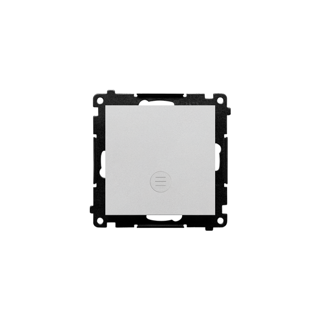 Simon 55 Przycisk zwierny pojedynczy zwierny z podświetleniem LED szybkozłączka Aluminium mat TP1L.01/143 KONTAKT
