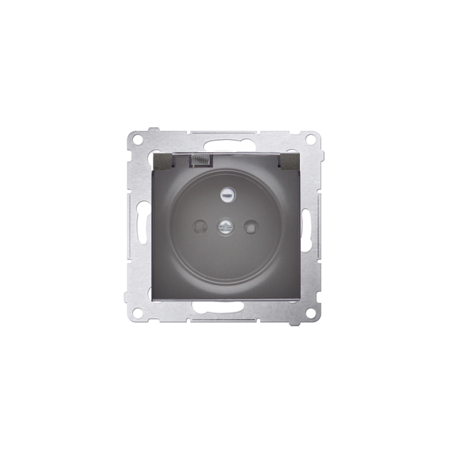 Simon 54 Gniazdo IP44 Z USZCZELKĄ 16A z. śrub. klapka transp. antracyt *Uszczelka do ramek S54 PREMI