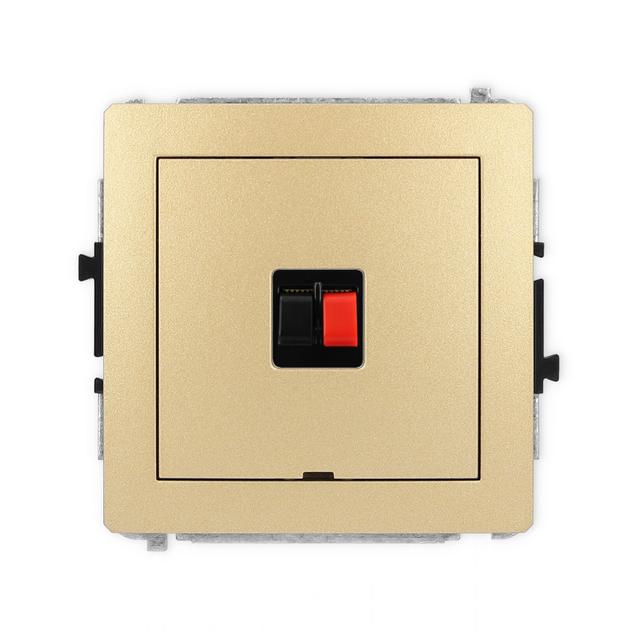 DECO Mechanizm gniazda głośnikowego pojedynczego, bez pola opisowego złoty