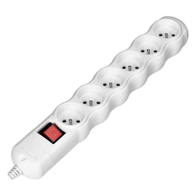 Rozgałęźnik wielogniazdowy 6x2P+Z z wyłącznikiem biały OR-AE-13269/W ORNO