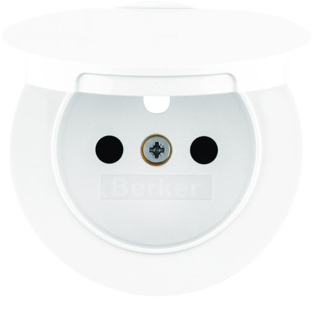 BERKER R.1/R.3 Płytka czołowa do gniazda z uziemieniem i pokrywą biały 3965832089 HAGER
