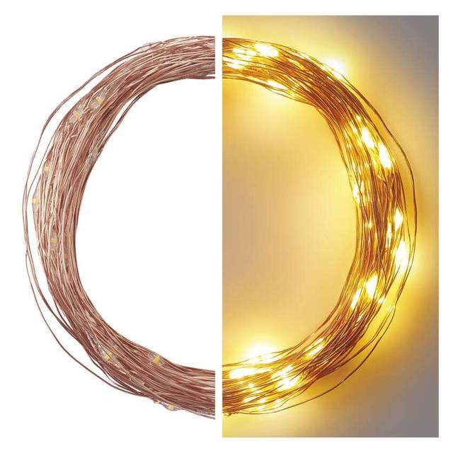 Lampki choinkowe łezki 100 LED 10m ciepła biel timer IP44 miedziany przewód D3AW02 EMOS