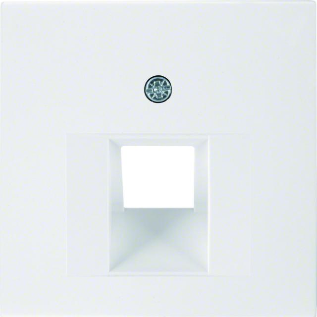 BERKER B.Kwadrat Płytka czołowa do gniazda przyłączeniowego UAE pojedyncza komp./tel. biały 53140789