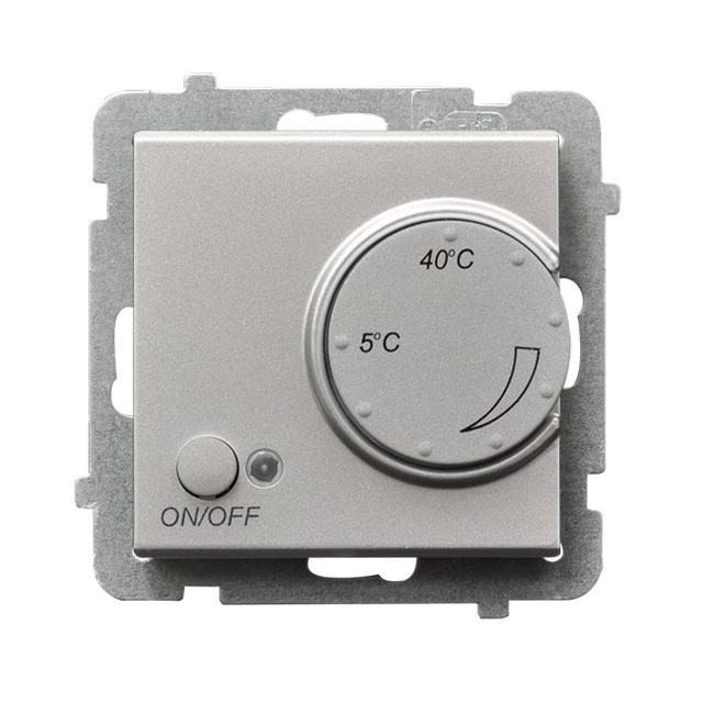 SONATA Regulator temperatury z czujnikiem napowietrznym kolor srebro mat RTP-1RN/m/38 OSPEL
