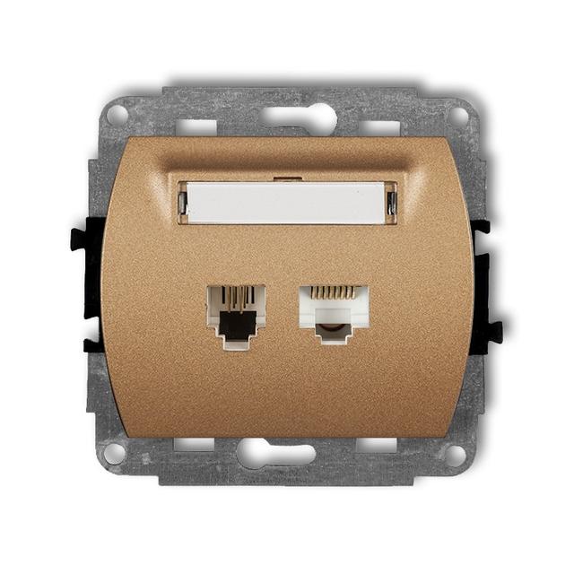 TREND Mechanizm gniazda telefonicznego pojedynczego 1xRJ11 + komputerowego pojedynczego 1xRJ45, kat.