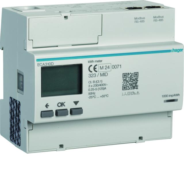 agardio.measure Licznik energii elektrycznej 3-fazowy, 125A 6M, AGARDIO, MID ECA310D HAGER