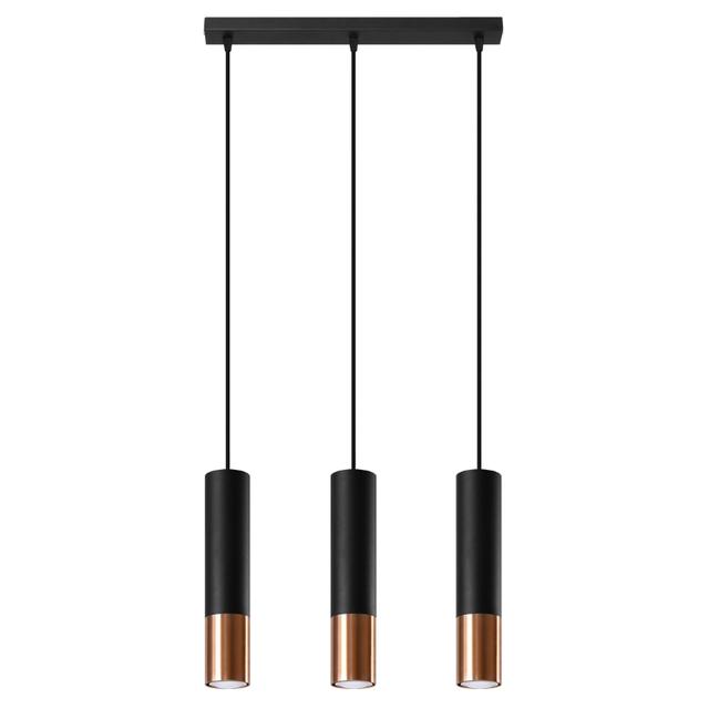 Sollux Lampa wisząca LOOPEZ 3L czarny/miedź