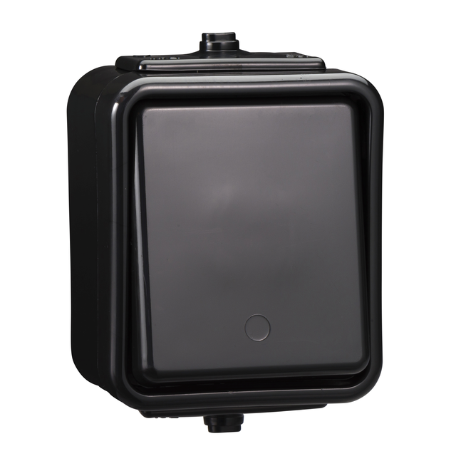 Cedar, łącznik 1-biegunowy, IP44, czarny