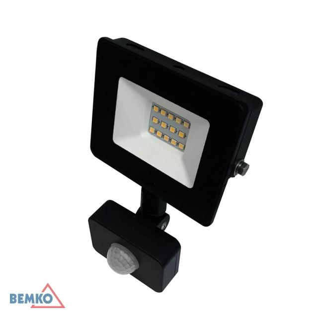 NAŚWIETLACZ LED SMD KASTEL 10W 4000K 800LM IP65 CZARNY CZ. PIR