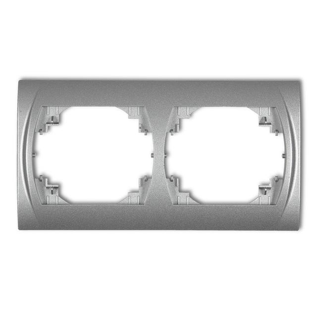 LOGO Ramka pozioma podwójna srebrny metalik