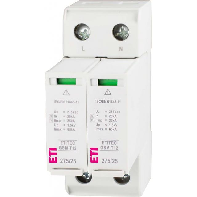 Ogranicznik przepięć T1+T2 (B+C) - iskiernik TEC GSM T12 275/25 2+0 RC 002440605 ETI