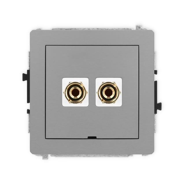 DECO Mechanizm gniazda głośnikowego pojedynczego, bez pola opisowego (typu banan - czerwony i czarny