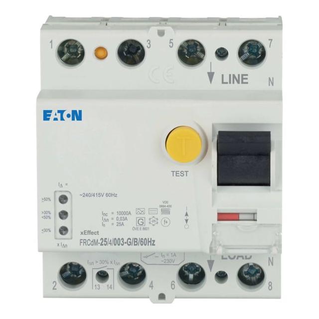 FRCDM-25/4/003-G/B/60HZ Cyfrowy Wyłącznik Różnicowoprądowy 10kA 25A 4P 30mA typ G/B/60HZ 180418 EATO