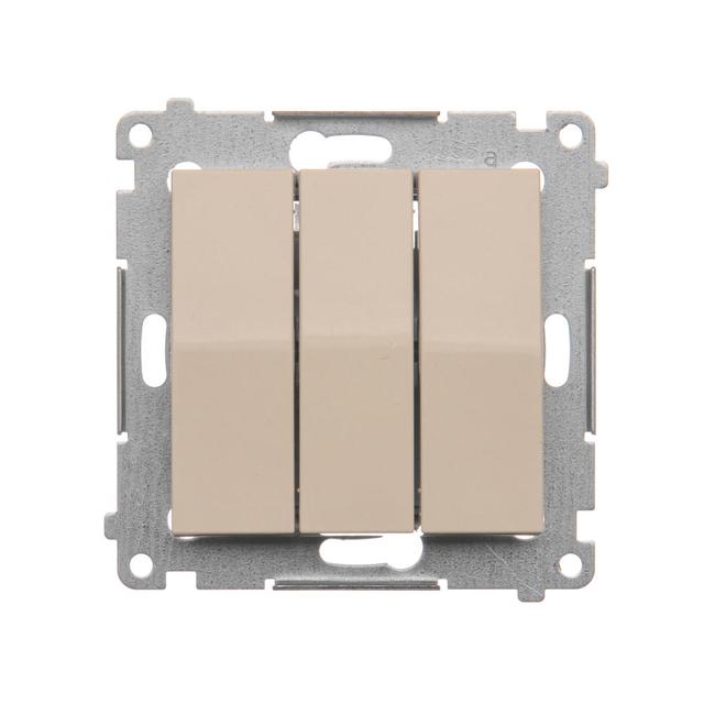 Simon 54 Łącznik potrójny z podświetleniem LED 10A 250V szybkozłączka kremowy DW31L.01/41 KONTAKT