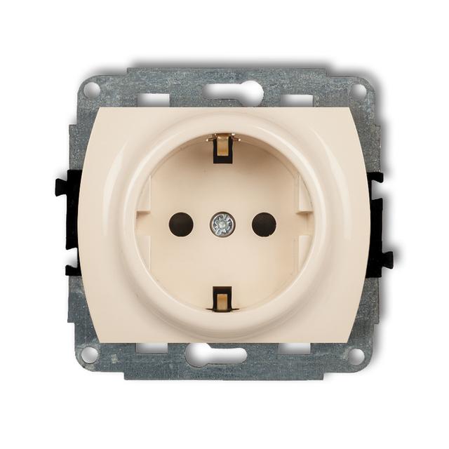TREND Mechanizm gniazda pojedynczego z uziemieniem SCHUKO 2P+Z (przesłony torów prądowych) beżowy