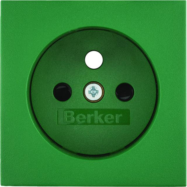BERKER B.3/B.7 Płytka czołowa z przysłonami styków do gniazda z uziemieniem zielony 3965760063 HAGER