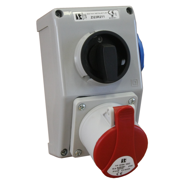 ZESTAW INSTALACYJNY IP44 O-I,32 A,3P+N,2XP+N+PE,M32