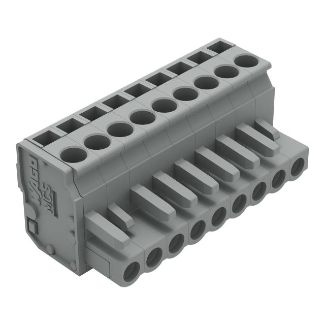 MCS-MIDI Classic gniazdo kątowe 9-bieg. szare raster 5 mm /50szt./ WAGO