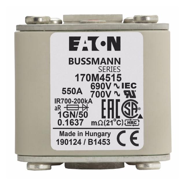 FUSE 550A 690V 1GN/50 AR UC Wkładka szybka 550A AC 690V rozmiar 1 53x69x51 mm aR IEC UL w 170M4515 E